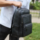Городской мужской рюкзак из натуральной кожи 40х30х18, рюкзак для работы и путешествий, черный