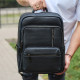 Городской мужской рюкзак из натуральной кожи 40х30х18, рюкзак для работы и путешествий, черный