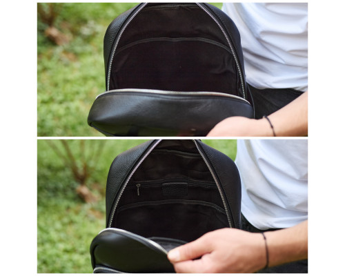 Универсальный мужской рюкзак из кожи 41х31х16, удобный рюкзак для ноутбука и документов, черный