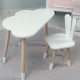 Белый набор мебели стол и стул, детский столик облачка 46х70х40 и стульчик зайка 26.5х26х25 для игры, рисования, учебы