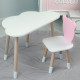 Детские набор столик и стульчик, стол облачко белый 46х70х40 и стульчик мишка розовый 26.5х26х25,
