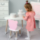 Детские набор столик и стульчик, стол облачко белый 46х70х40 и стульчик мишка розовый 26.5х26х25,