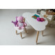 Белый столик облачка 46х70х40 и стульчик корона фиолетовый 26.5х26х25, набор мебели для ребенка стол и стул