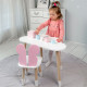 Детский столик облако 46х70х40 и стул бабочка 26.5х26х25, стульчик и стол для учебы и творчества, белый с розовым