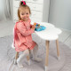 Детский столик облако 46х70х40 и стул бабочка 26.5х26х25, стульчик и стол для учебы и творчества, белый с розовым
