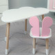 Детский столик облако 46х70х40 и стул бабочка 26.5х26х25, стульчик и стол для учебы и творчества, белый с розовым