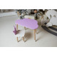 Стол облачко 46х70х40 и стульчик коронка 26.5х26х25, детский столик и стул для рисования/занят, фиолетовый с белым