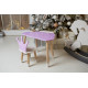 Стол облачко 46х70х40 и стульчик коронка 26.5х26х25, детский столик и стул для рисования/занят, фиолетовый с белым