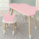 Стол облачко 46х70х40 и стульчик коронка 26.5х26х25, детский столик и стул для игр/занят, розовый с белым
