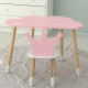 Стол облачко 46х70х40 и стульчик коронка 26.5х26х25, детский столик и стул для игр/занят, розовый с белым