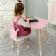 Стол облачко 46х70х40 и стульчик коронка 26.5х26х25, детский столик и стул для игр/занят, розовый с белым
