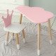 Стол облачко 46х70х40 и стульчик коронка 26.5х26х25, детский столик и стул для игр/занят, розовый с белым