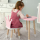 Стол облачко 46х70х40 и стульчик коронка 26.5х26х25, детский столик и стул для игр/занят, розовый с белым