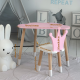 Стол облачко 46х70х40 и стульчик коронка 26.5х26х25, детский столик и стул для игр/занят, розовый с белым