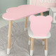 Столик облачка 46х70х40 и стул медвежа 26.5х26х25, детский стол и стульчик для рисования/занят, розовый с белым