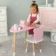 Столик облачка 46х70х40 и стул медвежа 26.5х26х25, детский стол и стульчик для рисования/занят, розовый с белым