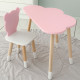 Столик облачка 46х70х40 и стул медвежа 26.5х26х25, детский стол и стульчик для рисования/занят, розовый с белым
