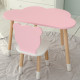 Столик облачка 46х70х40 и стул медвежа 26.5х26х25, детский стол и стульчик для рисования/занят, розовый с белым