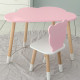 Столик облачка 46х70х40 и стул медвежа 26.5х26х25, детский стол и стульчик для рисования/занят, розовый с белым