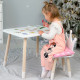 Стол прямоугольный 46х60х45 и стул корона 26.5х26х25, столик и стульчик для мальчика, белый