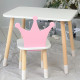 Стол в детскую комнату 46х60х45 и стул корона 26.5х26х25, столик и стульчик для девочки, розовый с белым