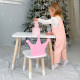 Стол в детскую комнату 46х60х45 и стул корона 26.5х26х25, столик и стульчик для девочки, розовый с белым