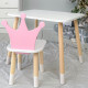 Стол в детскую комнату 46х60х45 и стул корона 26.5х26х25, столик и стульчик для девочки, розовый с белым