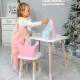 Стол в детскую комнату 46х60х45 и стул корона 26.5х26х25, столик и стульчик для девочки, розовый с белым