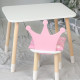 Стол в детскую комнату 46х60х45 и стул корона 26.5х26х25, столик и стульчик для девочки, розовый с белым