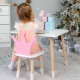Стол в детскую комнату 46х60х45 и стул корона 26.5х26х25, столик и стульчик для девочки, розовый с белым