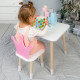 Стол в детскую комнату 46х60х45 и стул корона 26.5х26х25, столик и стульчик для девочки, розовый с белым