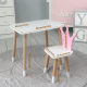 Стол в детскую комнату 46х60х45 и стул корона 26.5х26х25, столик и стульчик для девочки, розовый с белым