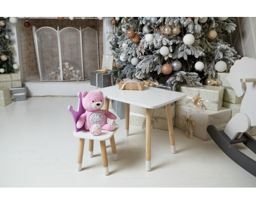 Детский стол 46х60х45 и стул корона 26.5х26х25, столик и стульчик для девчачьей комнаты, фиолетовый с белым