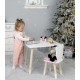 Стол прямоугольный 46х60х45 и стул медведик 26.5х26х25, столик и стульчик для хлопковой комнаты, белый