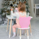 Стол прямоугольный 46х60х45 и стул медвежонок 26.5х26х25, столик и стульчик в детскую, белый с розовым
