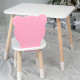 Стол прямоугольный 46х60х45 и стул медвежонок 26.5х26х25, столик и стульчик в детскую, белый с розовым