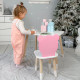 Стол прямоугольный 46х60х45 и стул медвежонок 26.5х26х25, столик и стульчик в детскую, белый с розовым