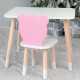 Стол прямоугольный 46х60х45 и стул медвежонок 26.5х26х25, столик и стульчик в детскую, белый с розовым