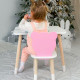 Стол прямоугольный 46х60х45 и стул медвежонок 26.5х26х25, столик и стульчик в детскую, белый с розовым