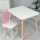 Стол прямоугольный 46х60х45 и стул медвежонок 26.5х26х25, столик и стульчик в детскую, белый с розовым