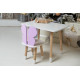 Детский стол 46х60х45 и стул крылышки бабочки 26.5х26х25, столик и стульчик для девочки, фиолетовый с белым