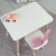 Столик прямоугольный 46х60х45 и стульчик бабочка 26.5х26х25, стол и стул в детскую, белый с розовым