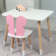 Столик прямоугольный 46х60х45 и стульчик бабочка 26.5х26х25, стол и стул в детскую, белый с розовым