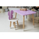 Детский стол 46х60х45 и стул крылышка бабочки 26.5х26х25, столик и стульчик для девчачьей комнаты, фиолетовый с белым