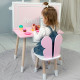Стол прямой 46х60х45 и стул крылышки бабочка 26.5х26х25, столик и стульчик для девочки, розовый с белым