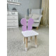 Столик с откидным верхом 53х60х45 и стульчик крылья бабочки 26.5х26х25, стол и стул для детей от 1 года, белый с фиолетовым
