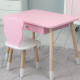 Стол прямоугольный с ящиком 46х60х45 и стул медвежонка 26.5х26х25, столик и стульчик для детской комнаты, розовый с белым