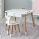 Стол прямоугольный с ящиком для вещей 46х60х45 и стул корона 26.5х26х25, столик и стульчик в детскую, белый