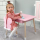 Стол прямоугольный с ящиком для вещей 46х60х45 и стул бабочка 26.5х26х25, столик и стульчик в детскую, розовый с белым