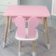 Стол прямоугольный с ящиком для вещей 46х60х45 и стул бабочка 26.5х26х25, столик и стульчик в детскую, розовый с белым